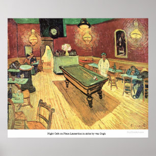 Poster Café da noite no lugar Lamartine em Arles por Van
