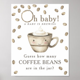 Poster Café de café - Quantos grãos de café?