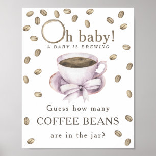 Poster Café de café - Quantos grãos de café?