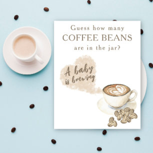 Poster Café de café - Quantos grãos de café?