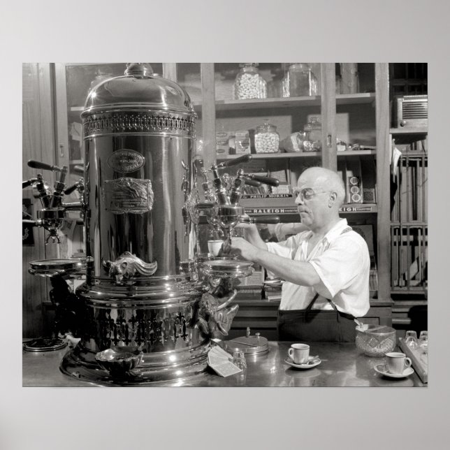 Póster Café de Espresso, 1942. Foto Antiga (Frente)