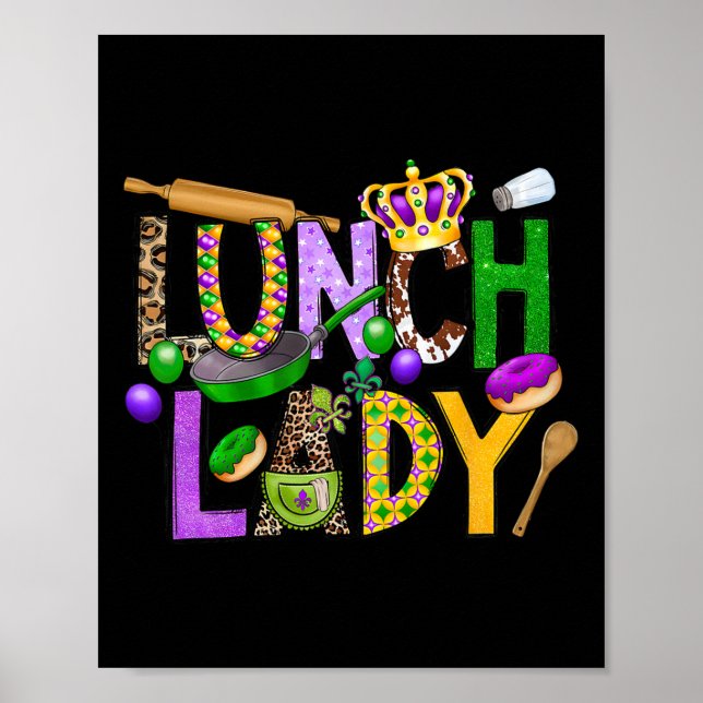 Poster Café de Terça-Feira de Lady Squad Mardi Gras (Frente)