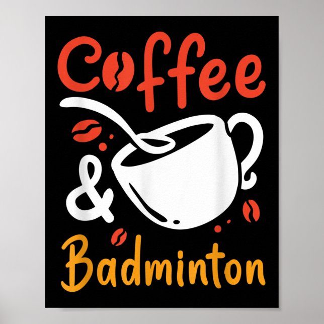 Poster Café E Badminton Bebê Café Brincadeira (Frente)