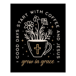 Póster Café e Jesus citam estética acadêmica escura