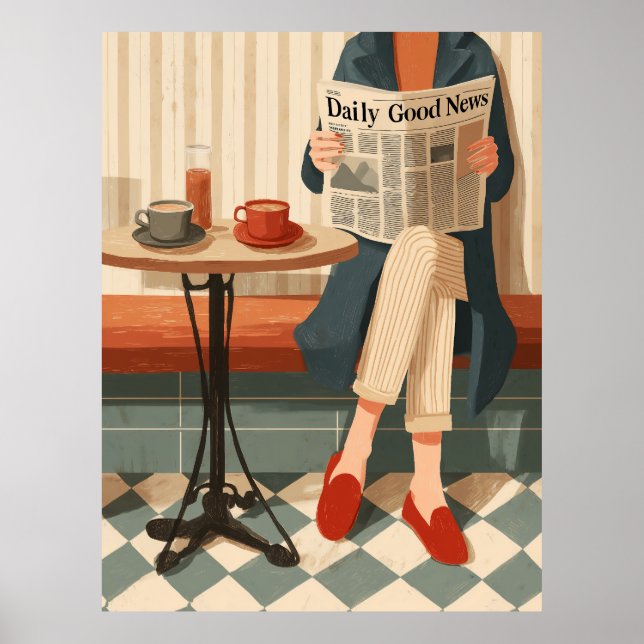 Poster Café e Notícias de uma Manhã Aconchegante (Frente)