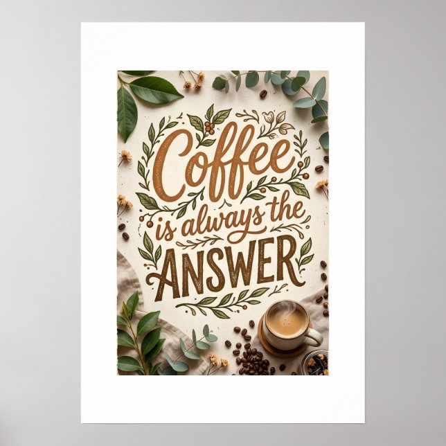 Poster café é sempre a resposta (Frente)