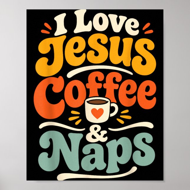 Poster Café Engraçado Jesus Fé Cristã Oração da Manhã (Frente)