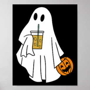 Poster Café Físico, Halloween Cuja Pequena Ghost Pumpkin