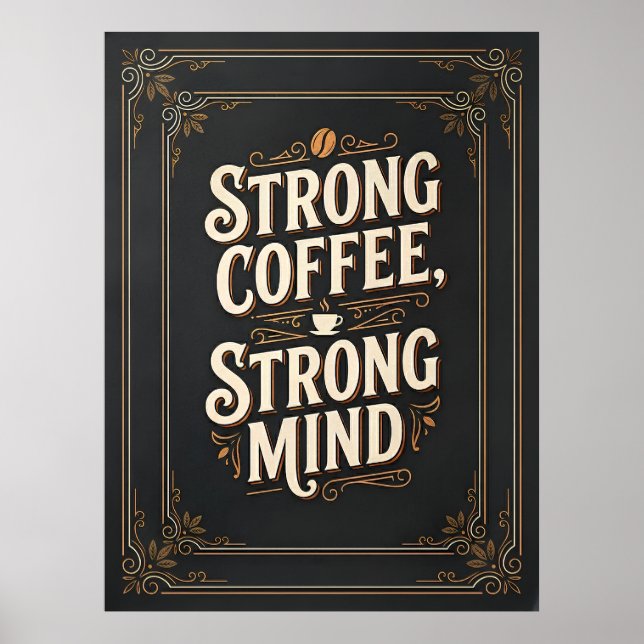 Poster café forte mente forte (Frente)