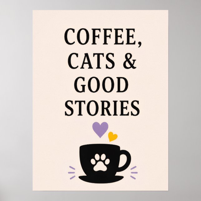Poster Café, Gatos & Boas Histórias (Frente)