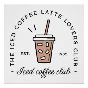 Póster Café gelado amantes de latão, clube de amantes est