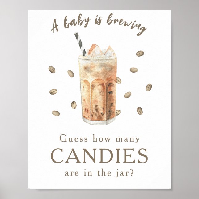 Poster Café gelado - Quantas doces estão no vidro (Frente)