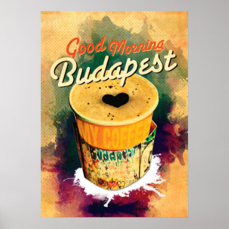 Póster Café Graffitti Quebra Boa Manhã Budapeste!