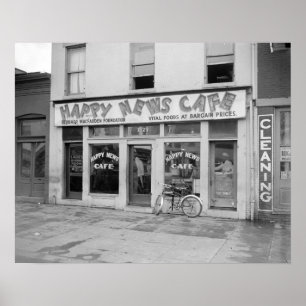 Poster Café Happy News, 1938. Foto Antiga