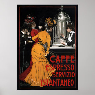 Póster CAFÉ ITALIANO SERVIU INSTANTANEAMENTE c. 1900