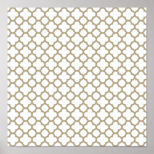 Póster Café Latte Quatrefoil