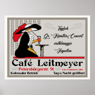 Poster Café Leitmeyer, compro de café com estilo retro al