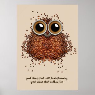 Poster Café Lover Coruja
