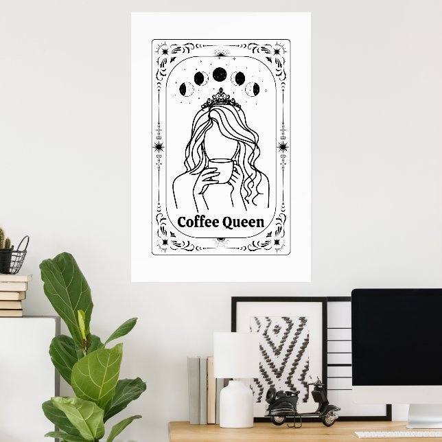 Poster Café Lover Tarot Card Astrologia Zodiac Yoga Gift (Escritório em casa)