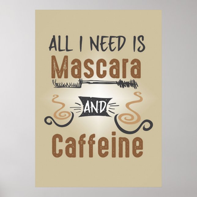Poster Café Lover Tudo Que Preciso É Cafeína E Mímel. (Frente)