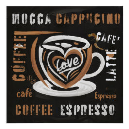 Póster Café Mocca Cappucino Esspreso Cafe'Latte