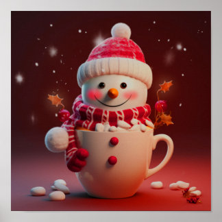 Poster Café Natal Snowman