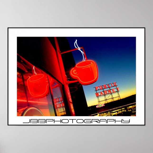 Póster café neon (Frente)