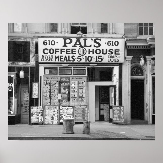 Póster Café Pal's, 1939. Foto Antiga (Frente)