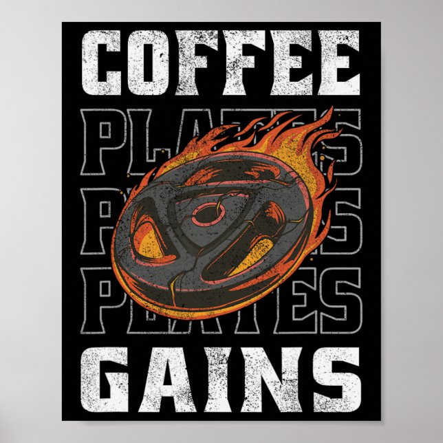 Poster Café Placas Ganham Trabalho de Elevação de Peso de (Frente)
