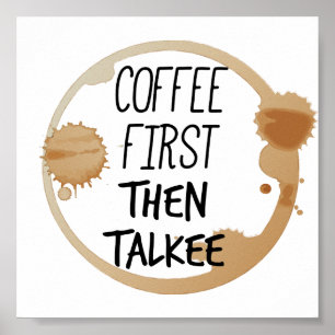Poster Café Primeiro Fale Sobre Chifres De Mug