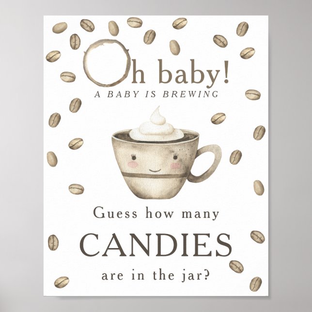 Poster Café - Quantas doces estão no vidro (Frente)