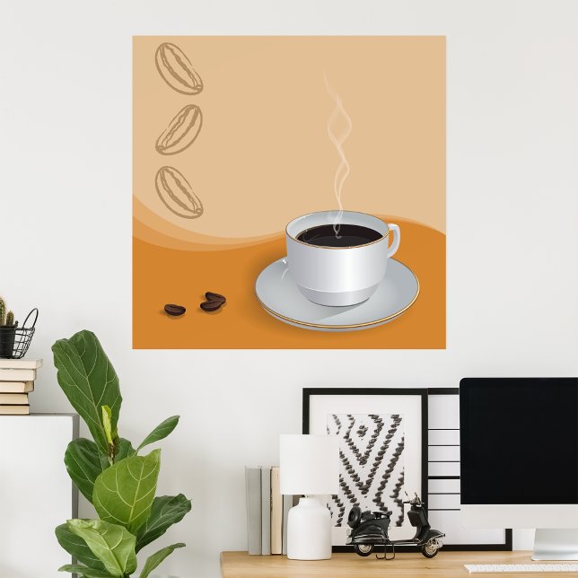 Poster Café quente vapor (Criador carregado)