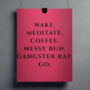 Poster Café Rosa Moderno e Tipografia Branca Mensageira