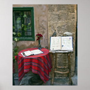 Poster Café Sidewalk, Chania, Creta, Grécia