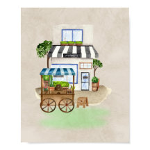 Café simples com carrinho de bolo - Quente e elega