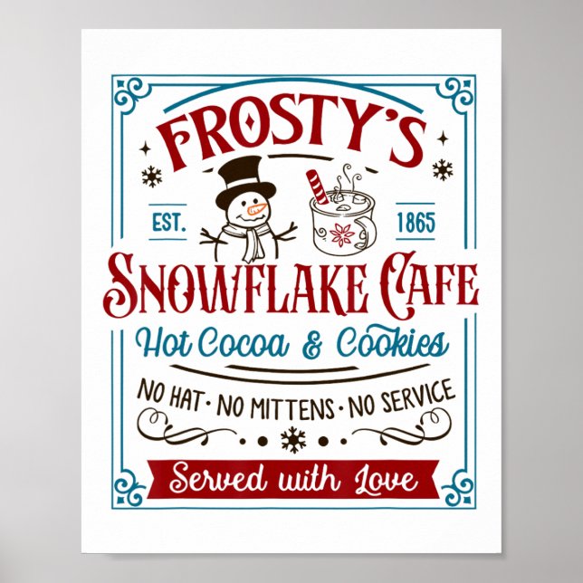 Poster Café Snowflake de Frosty, velho e moído (Frente)