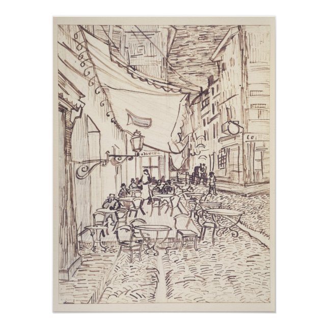 Póster Cafe Terrace à Noite, Belas Artes, Van Gogh (Frente)