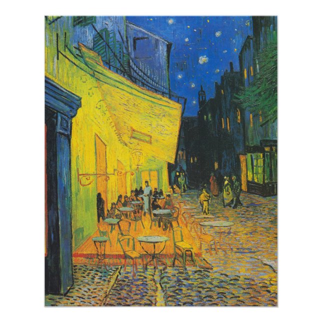 Póster Café Terrace Cena de Rua Francesa de Van Gogh (Frente)