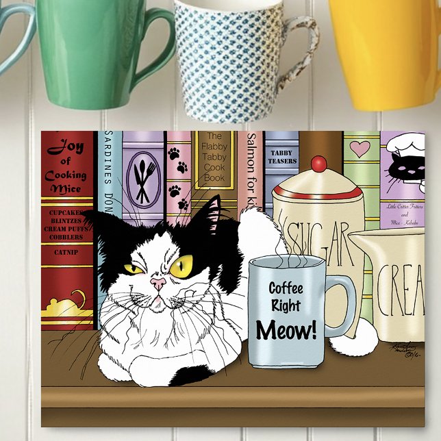 Poster Café Tuxedo Cat Engraçado (Criador carregado)