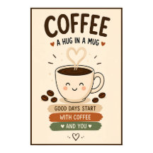 Café Um Abraço Num Copo 16x24