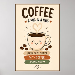Poster Café Um Abraço Num Copo 16x24