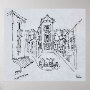 Póster Cafe Van Gogh, Place Voltaire, Arles, França