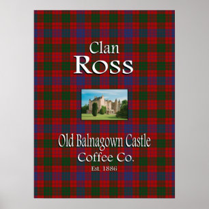 Poster Café velho Co. do castelo de Ross Balnagown do cl
