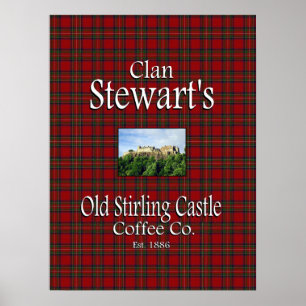 Póster Café velho Co. do castelo do Stirling de Stewart