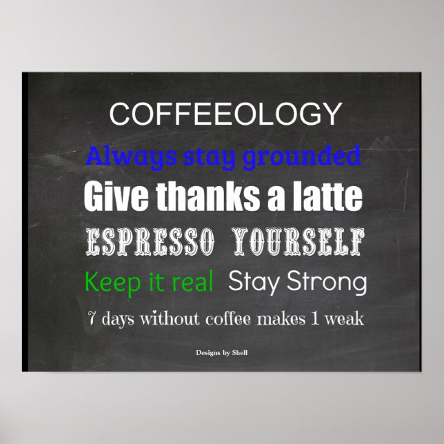 Póster Cafeologia Citações de Café para Viver (Frente)
