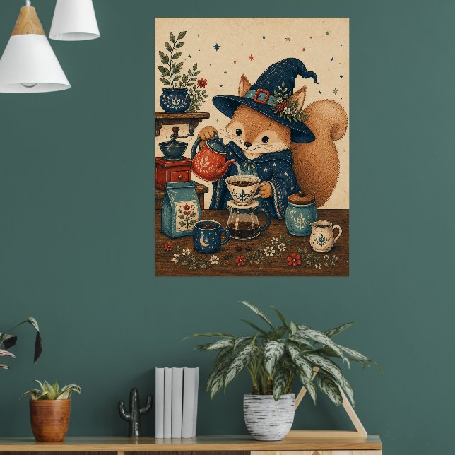 Poster Cafeteira da Bruxa Esquilo (Sala de Estar 1)