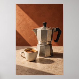 Poster Cafeteira Moka Italiana e Espresso – Co Minimalist