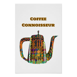 Póster Cafeteteira Floral Connoisseur de Café
