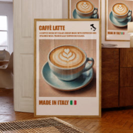Poster "Caffè Latte Impressão, Espresso Beber Muro