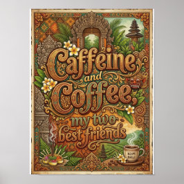Poster caffeine and coffee my two bestfriends